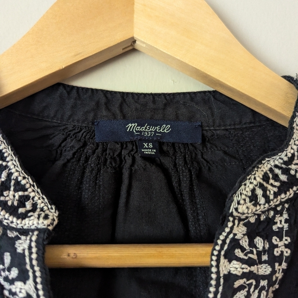 Madewell Black Embroidered Top - Picture 4 of 4
